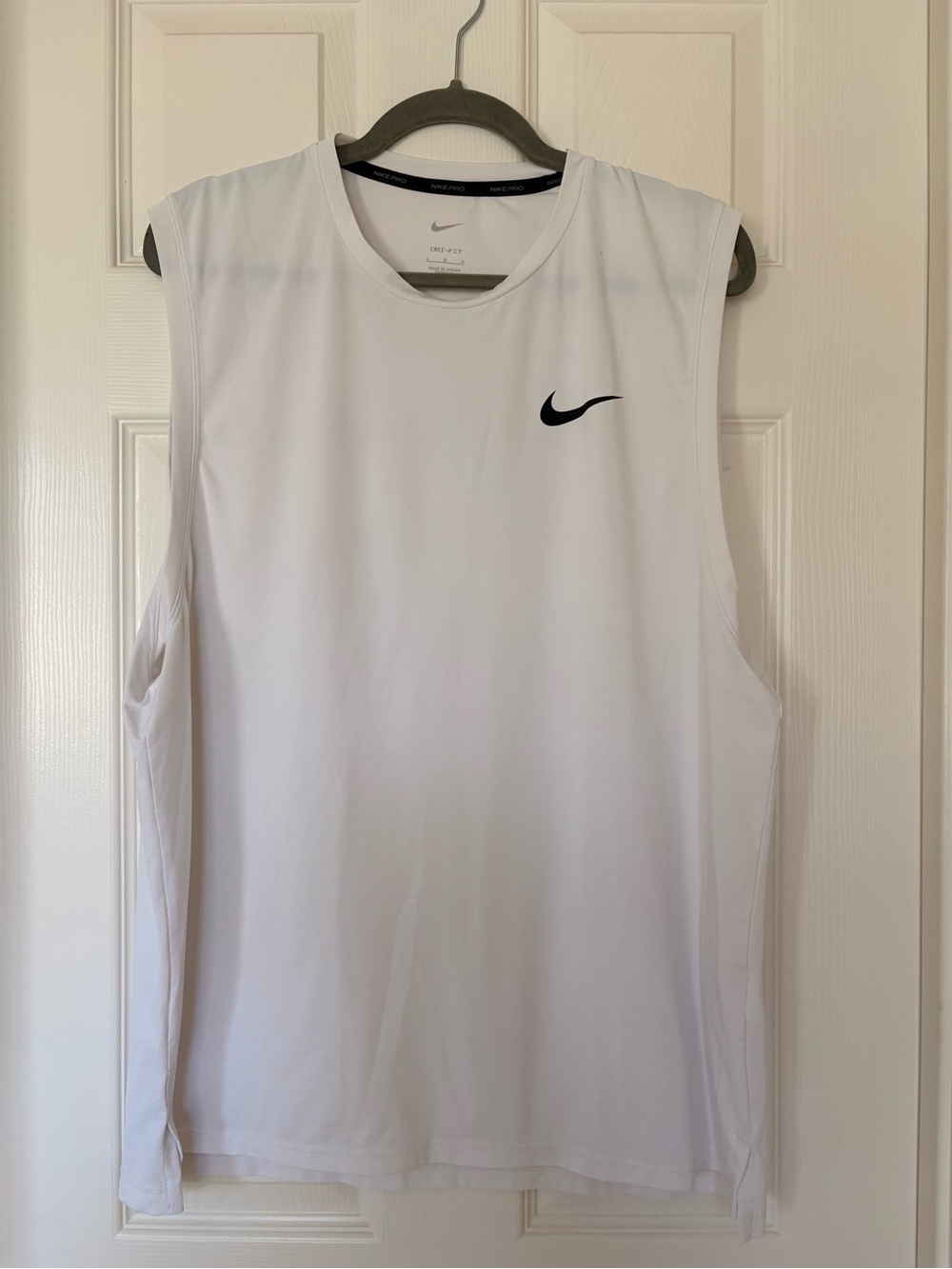 Nike Pro Dri FIT White Performance Training Shirt L Mens